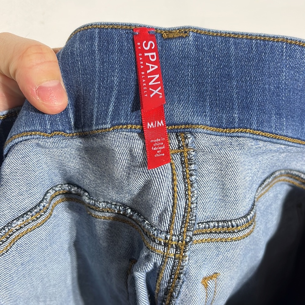 SPANX Light Vintage Wash High Rise Ankle Skinny Jeans Size Medium - Picture 9 of 10